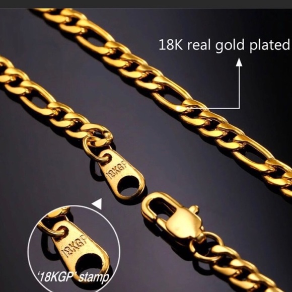 New 18K Real Yellow Gold Plated Chain/ Necklace - Picture 3 of 5